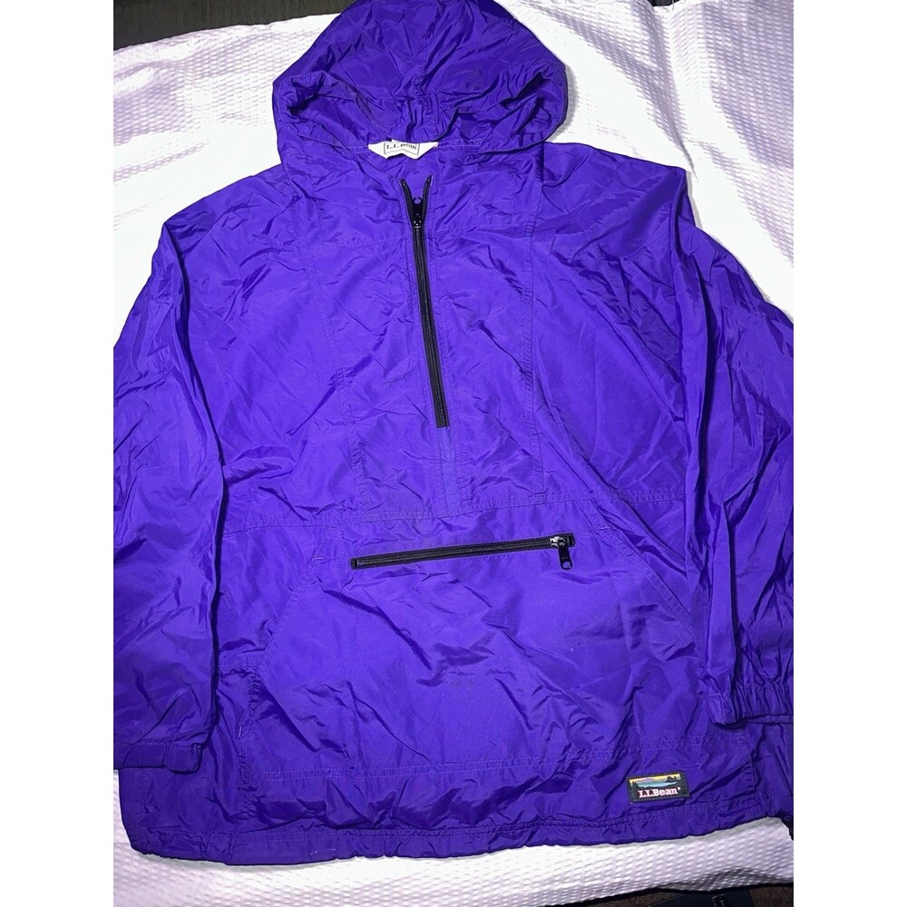 Vintage LL Bean Thinsulate Nylon Windbreaker 1/2 Zip Anorak Jacket Womens XL